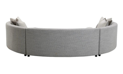 Ivria Boucle Sectional Sofa with 9 pillows in gray boucle fabric curved seating on Tampa Home & Garden Store