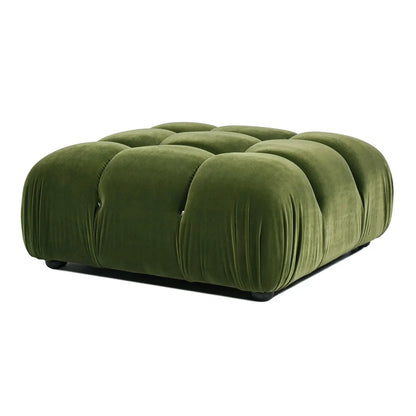Marcel Bubble Modular Modern Cocktail Ottoman in olive green velvet with rounded tufted modules on Tampa Home & Garden Store