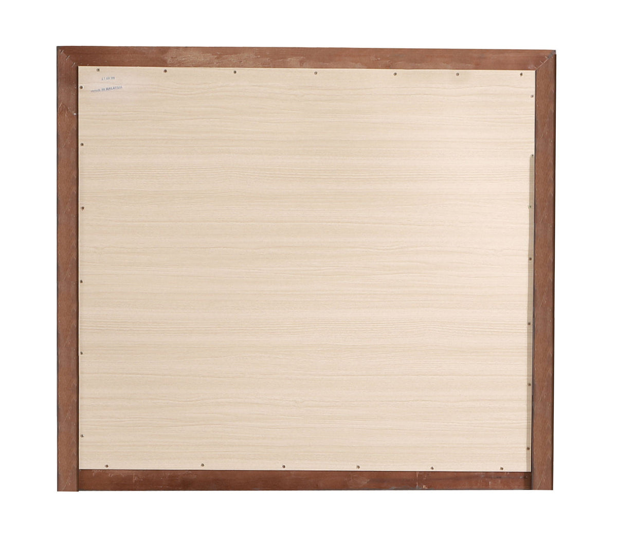 Marilla Mirror back view with dark brown outer frame and light wood panel screws visible on Tampa Home & Garden Store