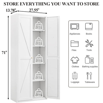 Adjustable 2 Door Storage Cabinet with Adjustable Shelves in white by Unique Piece Furniture on Tampa Home & Garden Store