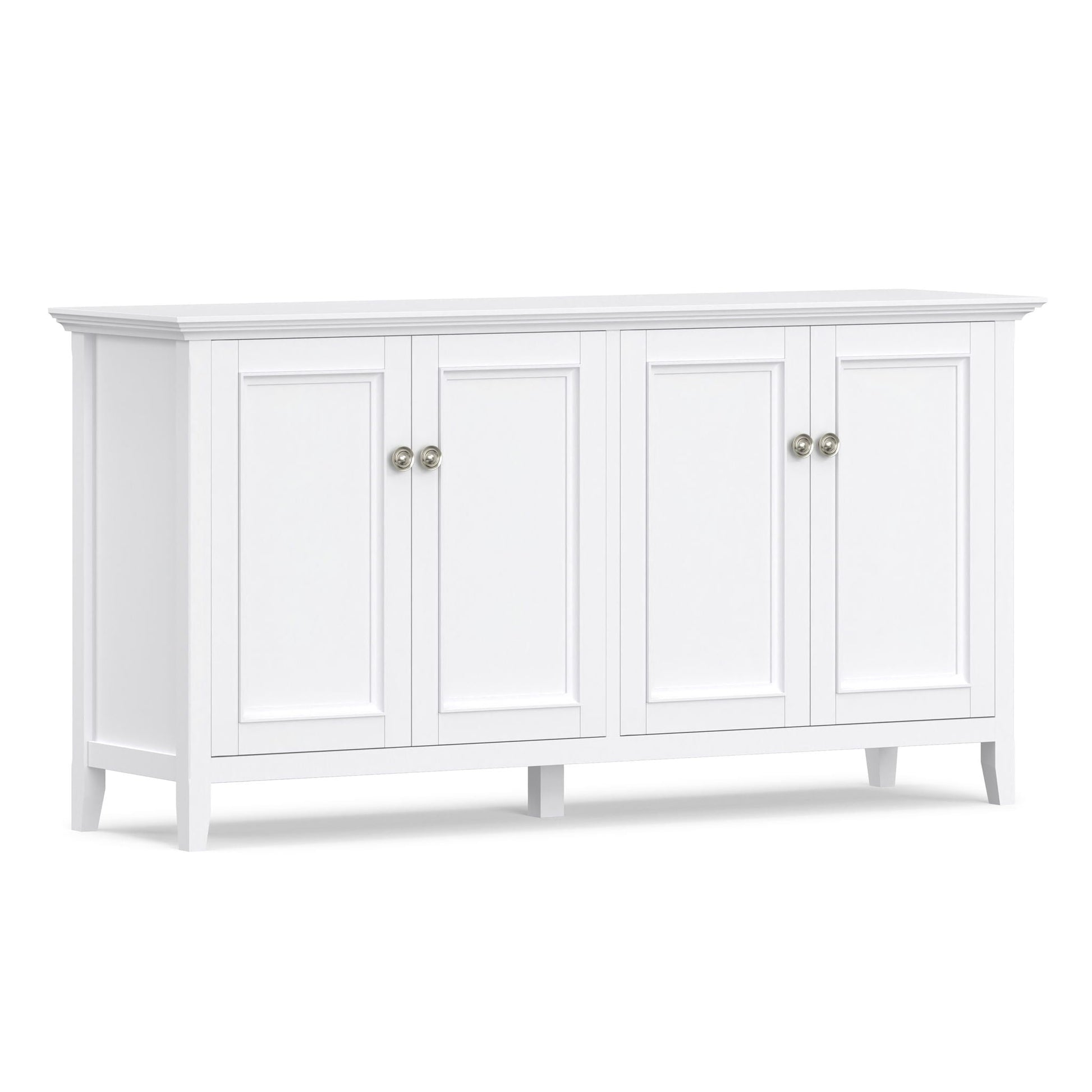 Amherst 4-Door Storage Cabinet white finish with raised panel doors and brushed nickel knobs on Tampa Home & Garden Store