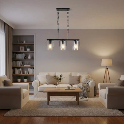 Adjustable Pendant Lighting with Wood Grain