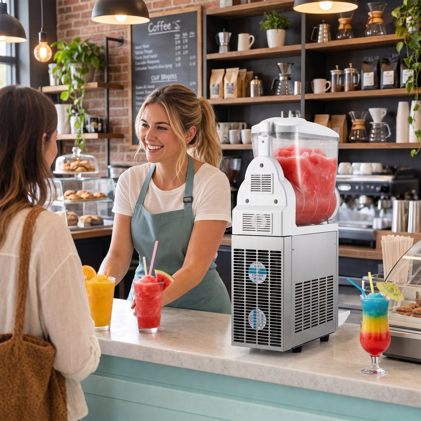 DirectDeals commercial slushy machine 15L tank, white unit with red slushy on Tampa Home & Garden Store