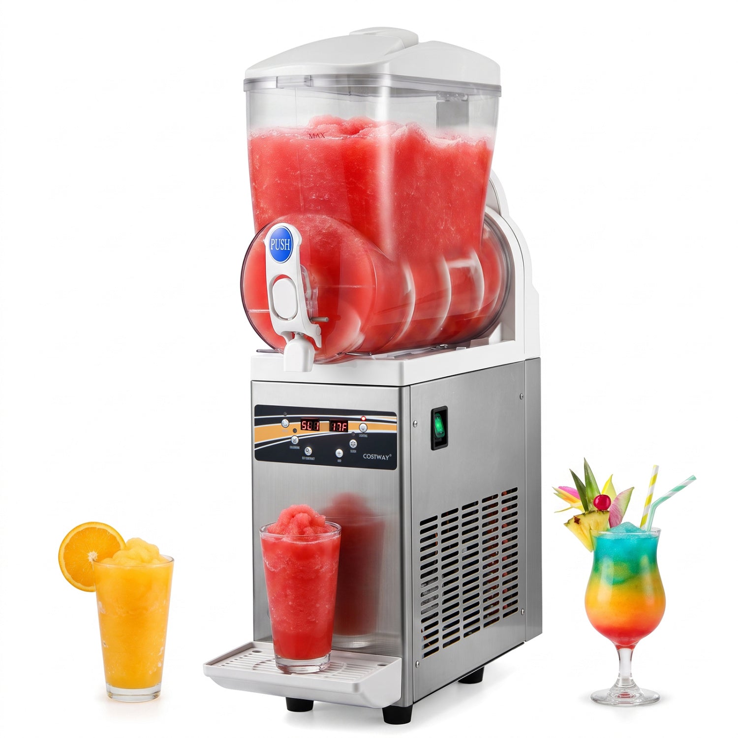 Commercial Slushy Machine 15L single-tank 550W stainless steel DirectDeals on Tampa Home & Garden Store