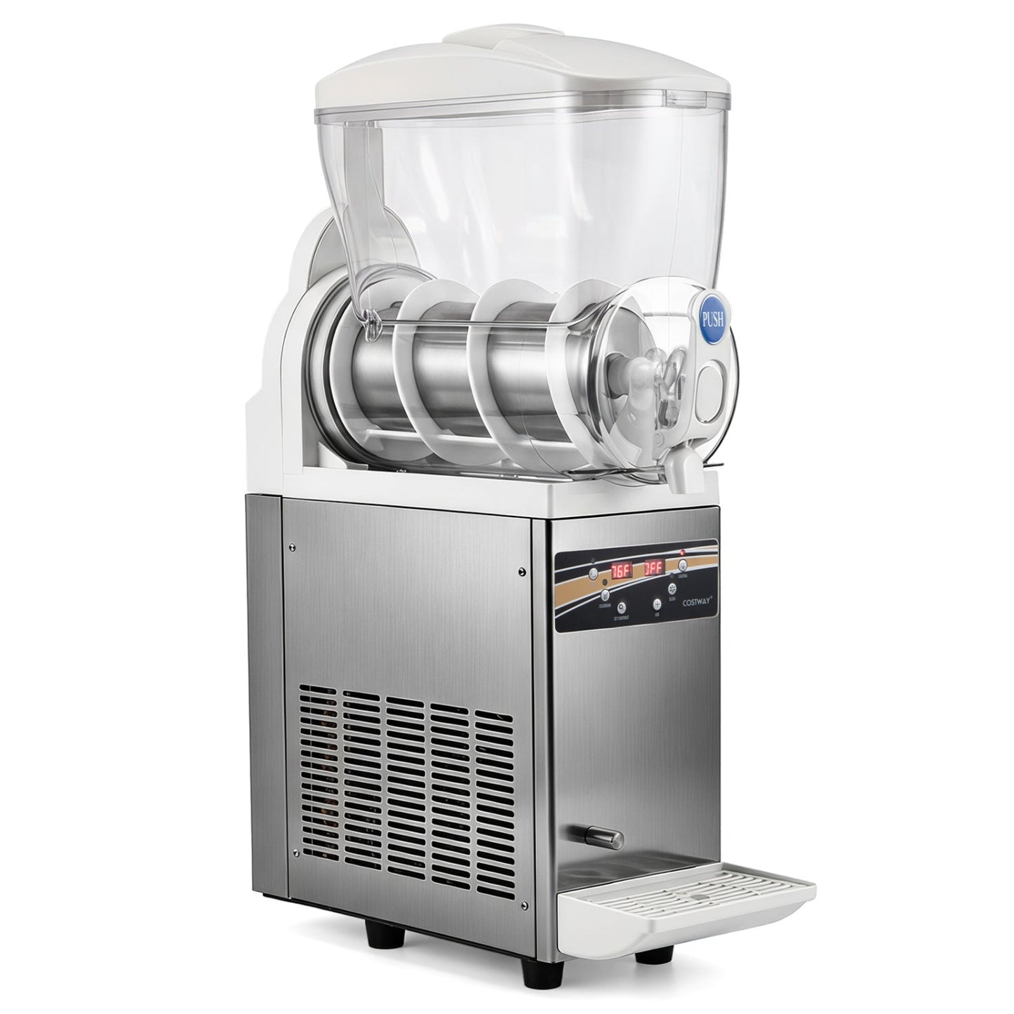 Commercial Slushy Machine 15L DirectDeals single-tank stainless steel freezer with clear hopper on Tampa Home & Garden Store