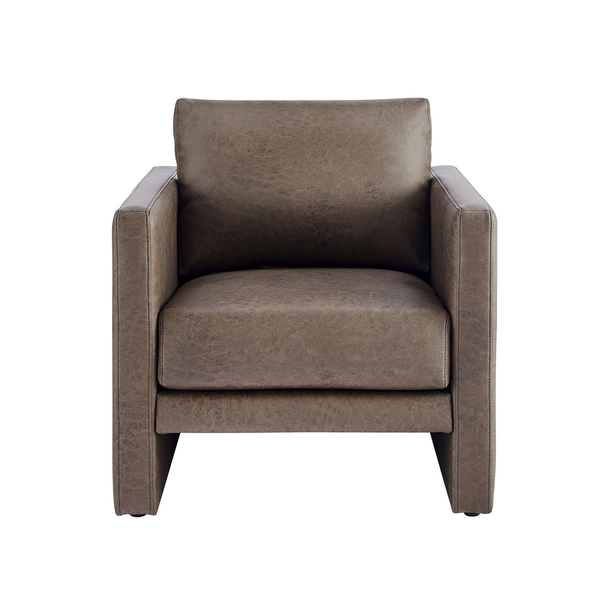 Tulo Arm Chair with coil spring seating, dark brown leather-look upholstery by HouseOfZazla on Tampa Home & Garden Store