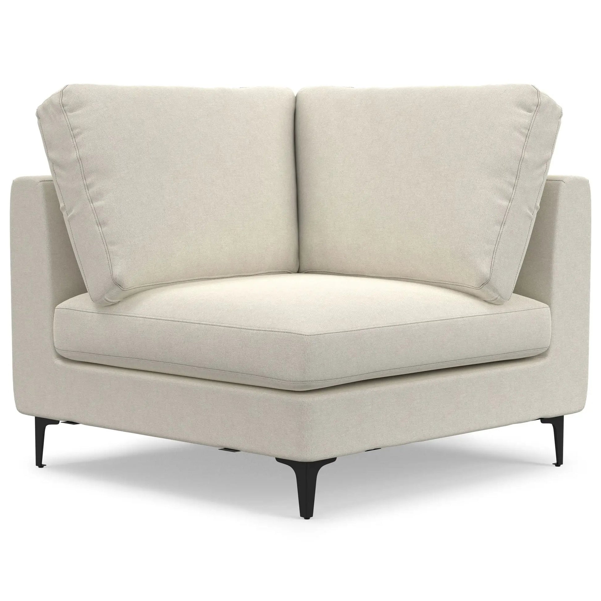 Ava mid-century corner sectional sofa beige linen, two back cushions, Unique Piece Furniture on Tampa Home & Garden Store
