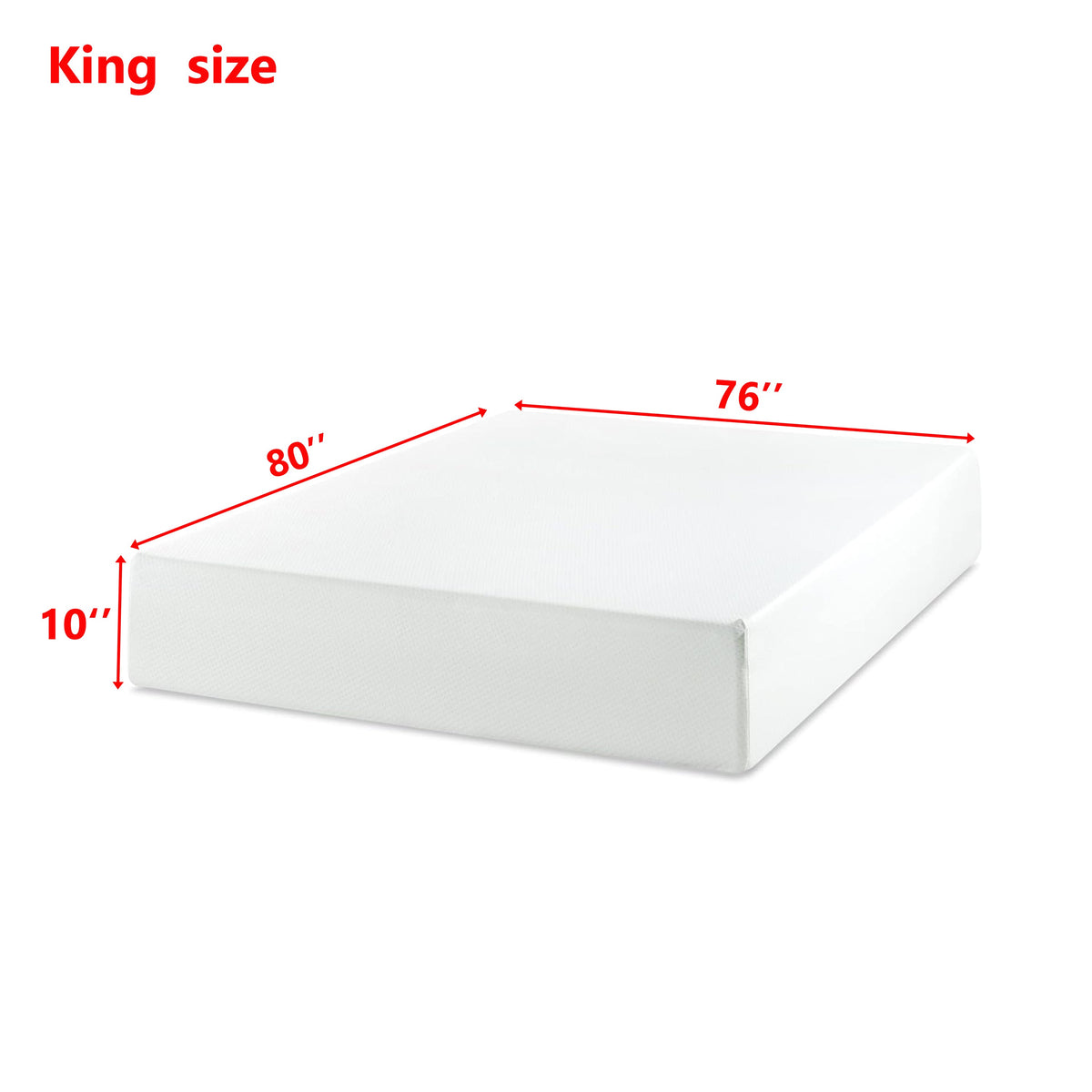King size mattress HouseOfZazla, 10in height, white box packaging Made In US on Tampa Home & Garden Store