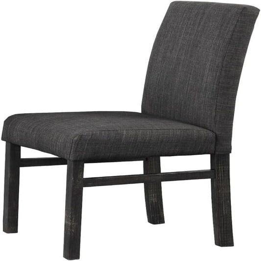 Transitional upholstered dining chair set of 2, gray fabric, wood legs by HouseOfZazla on Tampa Home & Garden Store