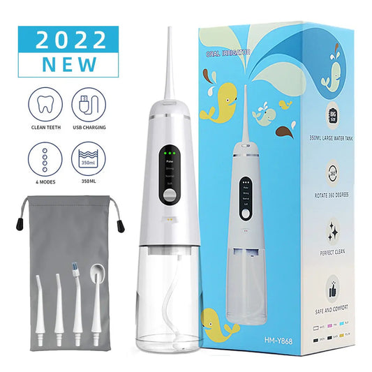 Magnetic Suction 4-Head Tooth Cleaning Device white irrigator with 350ml tank and 4 tips on Tampa Home & Garden Store