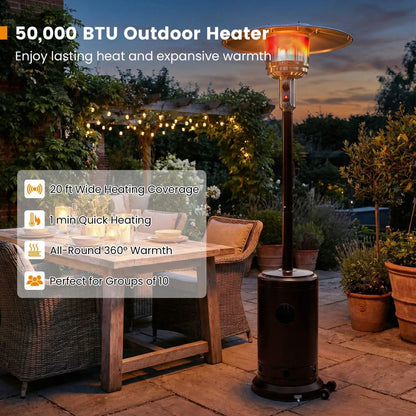 50 000 BTU Patio Heater with Stainless Burner