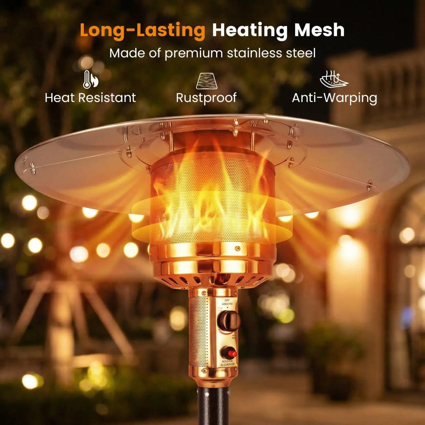 50 000 BTU Patio Heater with Stainless Burner