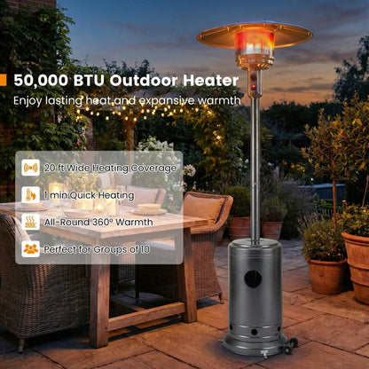 50 000 BTU Patio Heater with Stainless Burner