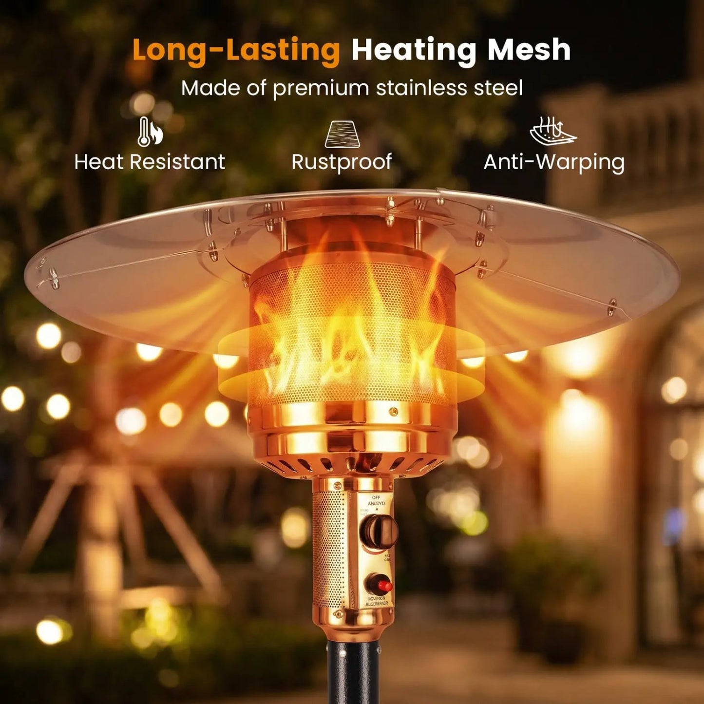 50 000 BTU Patio Heater with Stainless Burner