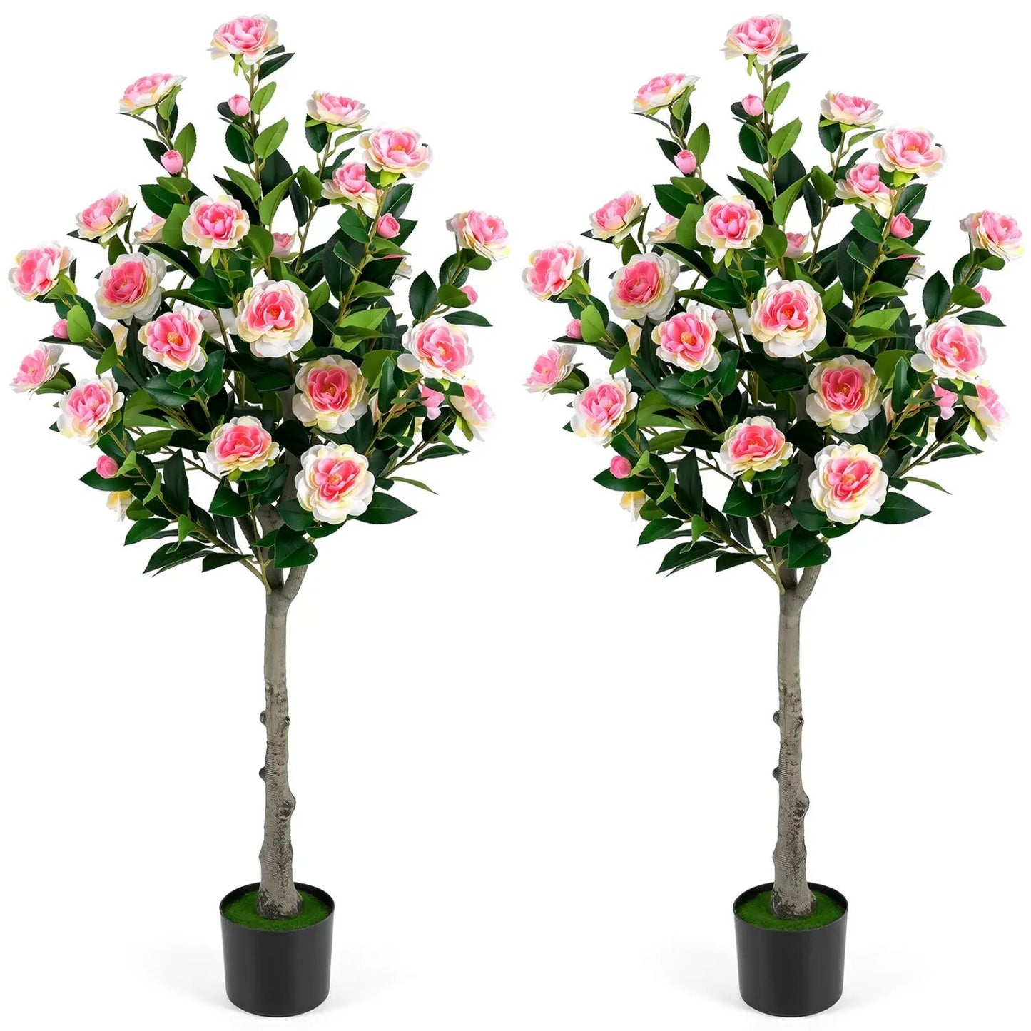 Artificial Camellia Tree with 27 Pink Blossoms