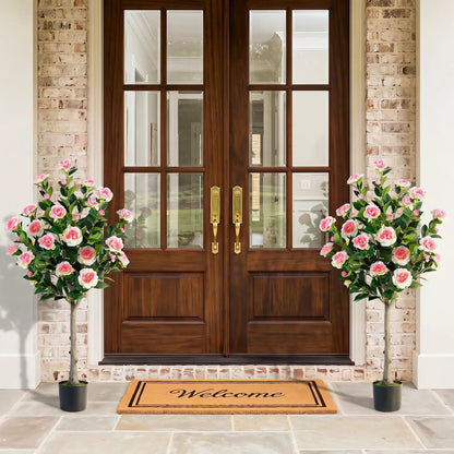 Artificial Camellia Tree with 27 Pink Blossoms