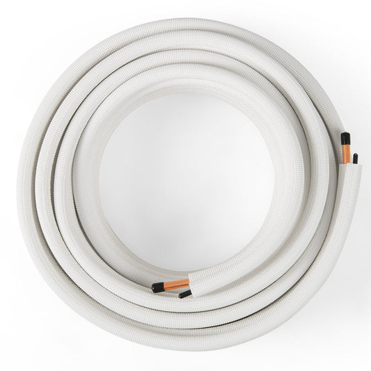 50 Feet Mini Split Line Set with 1/4 Inch and 1/2 Inch O.D. Copper Pipes Tubing - Tampa Home & Garden Store
