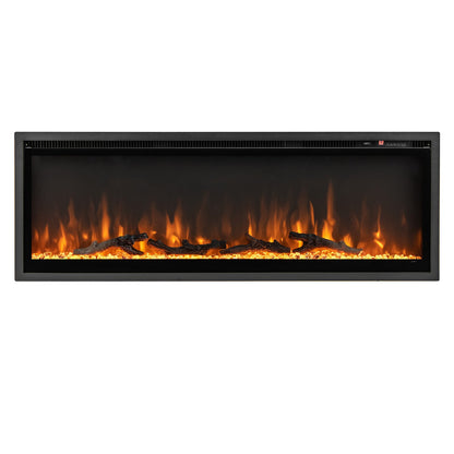Chimenea eléctrica empotrada en la pared con control remoto y color y brillo ajustables - 36 pulgadas