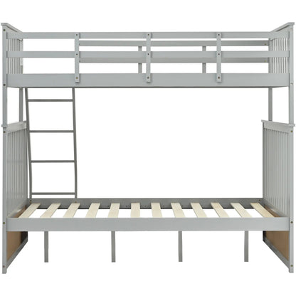 Sturdy Bunk Bed With Ladder and Guard Rails