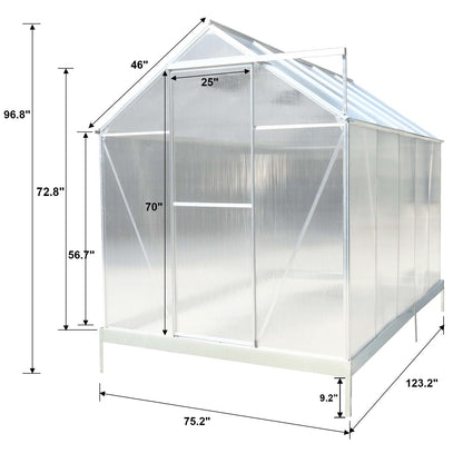 Heavy Duty Polycarbonate Greenhouse Kit and Door