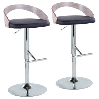 Contemporary adjustable height barstool set with swivel, 2 stools, chrome bases, HouseOfZazla on Tampa Home & Garden Store