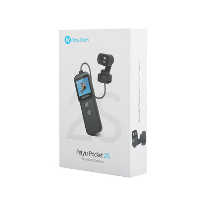 FeiyuTech Pocket 2S stabilized camera gimbal in a boxed black handheld unit with blue logo on Tampa Home & Garden Store