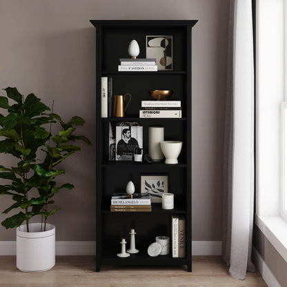 Amherst Five Shelf Bookcase Handcrafted Wood