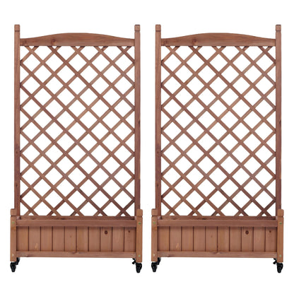 Outdoor Raised Garden Bed with Trellis 2 Pack