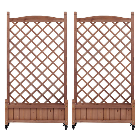 Outdoor Raised Garden Bed with Trellis 2 Pack