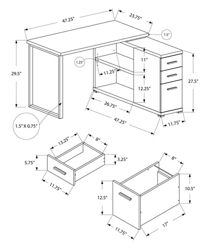L-Shape Computer Desk with Storage Drawers blueprint corner desk with storage drawers and shelving on Tampa Home & Garden Store