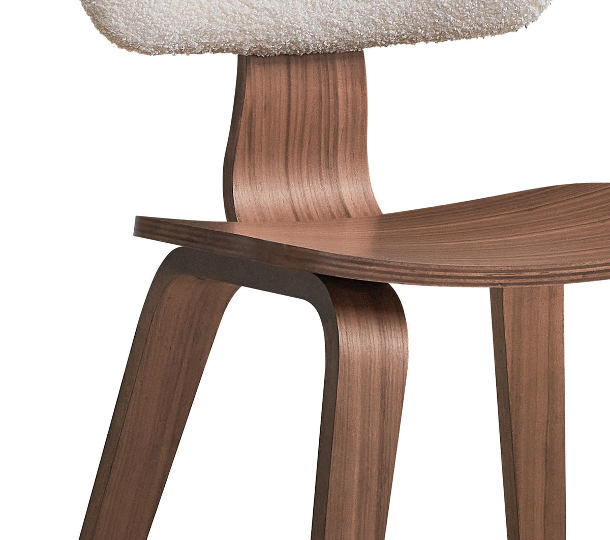 Boucle Walnut Side Chair Set of 2 with White Upholstery by HouseOfZazla on Tampa Home & Garden Store