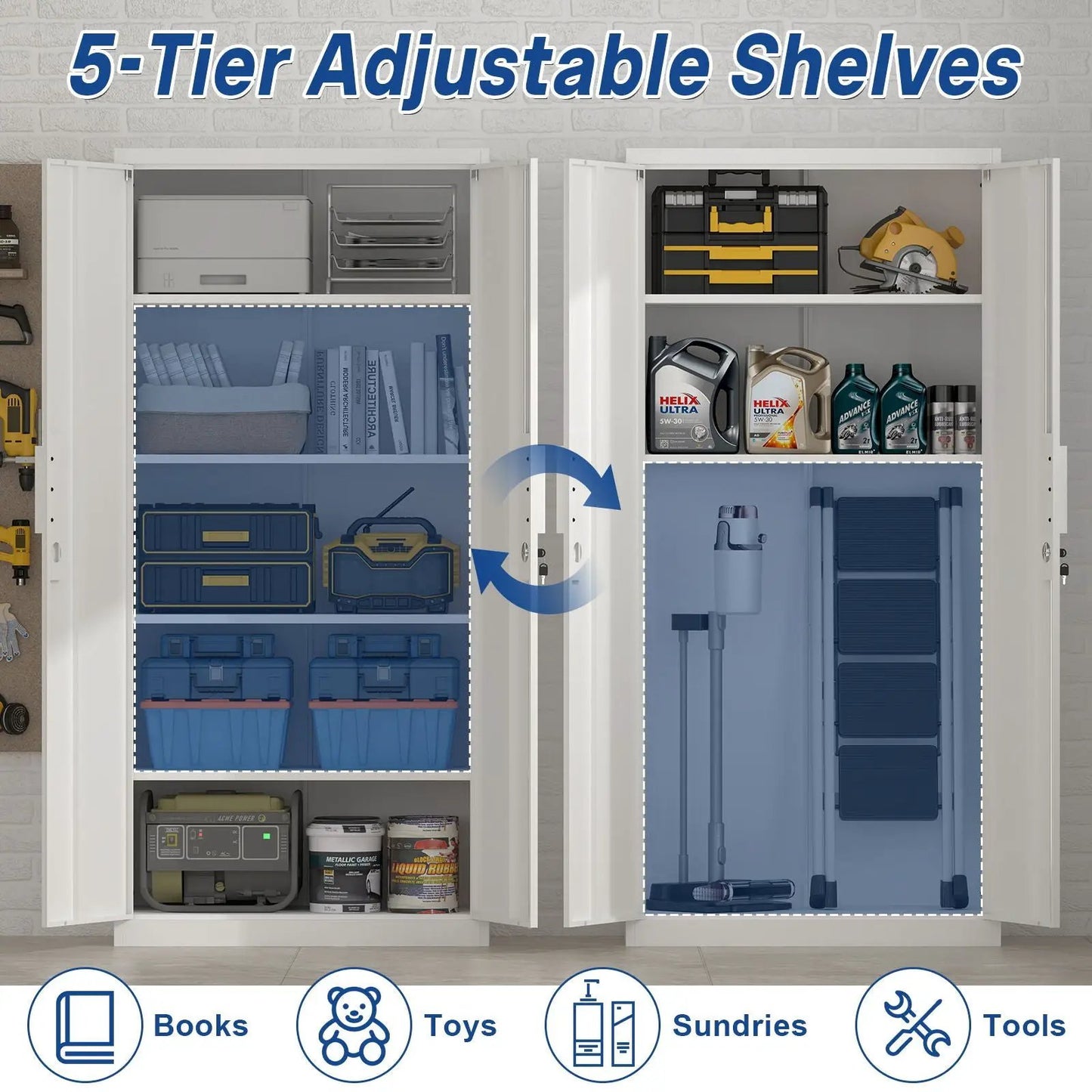 2 Door File Cabinet With Lock and Heavy Shelves
