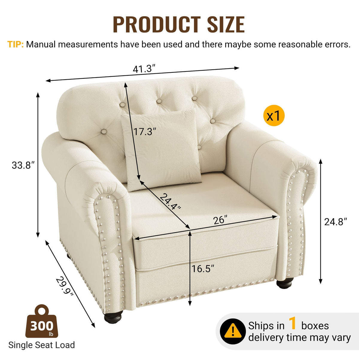 Upholstered Sofa with Nailhead and Rolled Arms