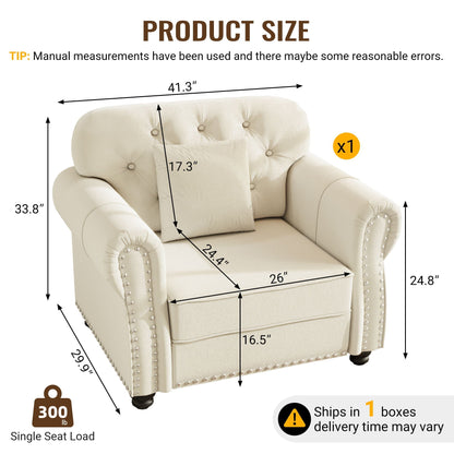 Upholstered Sofa with Nailhead and Rolled Arms