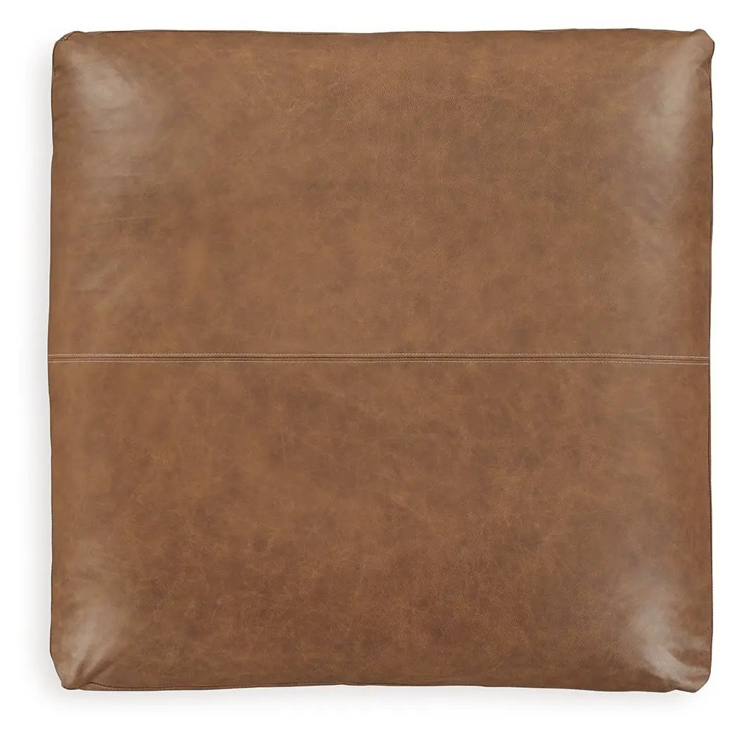 Emilia Oversized Accent Ottoman Leather and Faux