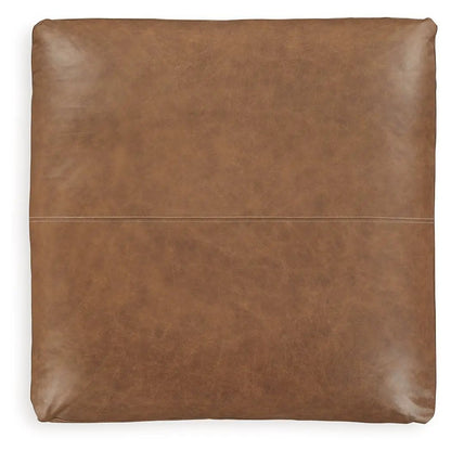 Emilia Oversized Accent Ottoman Leather and Faux
