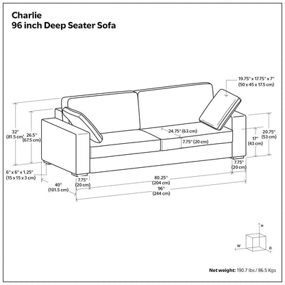 Charlie and Handcrafted Water Repellent Sofa
