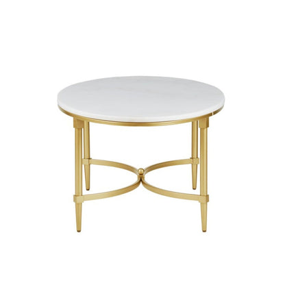 White marble coffee table with gold metal legs Bordeaux by HouseOfZazla on Tampa Home & Garden Store