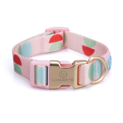 Fashion Y-shaped chest strap dog leash Pet Zen pink patterned nylon with gold hardware on Tampa Home & Garden Store