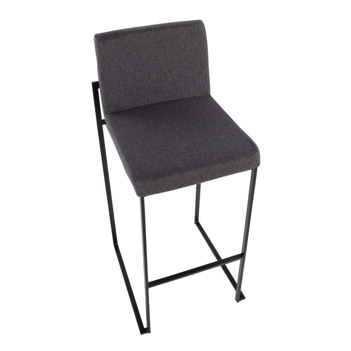 High-back barstool in dark gray fabric with black metal legs HouseOfZazla on Tampa Home & Garden Store