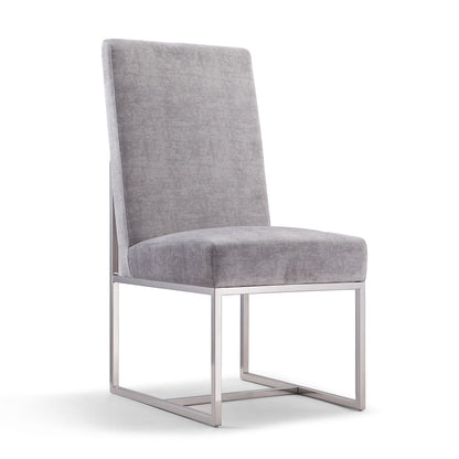 Element Dining Chair grey velvet with metal cantilever base on Tampa Home & Garden Store