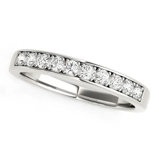 14k white gold diamond wedding band with channel-set diamonds, 1/4 cttw, Bids.com on Tampa Home & Garden Store