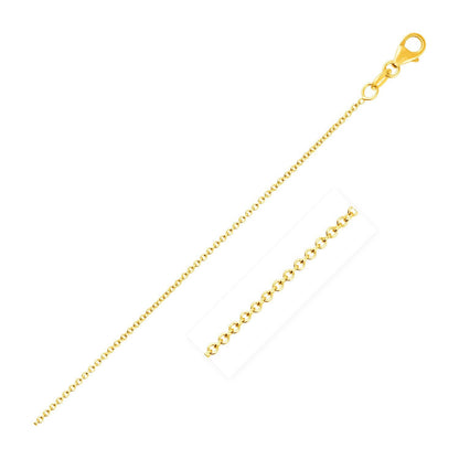 14k yellow gold round cable link chain necklace 1.1mm with lobster clasp on Tampa Home & Garden Store