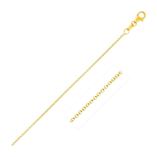 14k yellow gold round cable link chain necklace 1.1mm with lobster clasp on Tampa Home & Garden Store