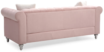 the Raisa Tufted Sofa and Nailhead Accents