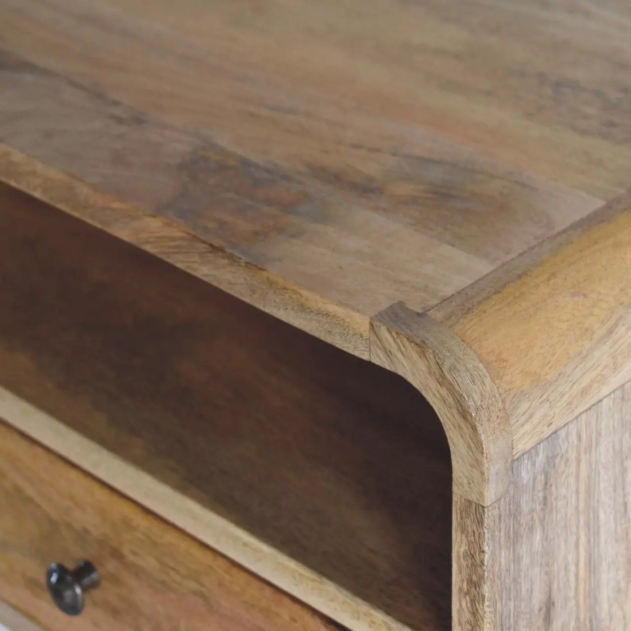 Curved Upper Slot Floating Nightstand with Drawer