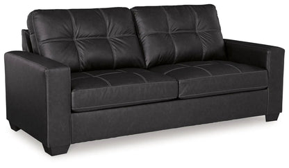 Barlin Mills sofa black leatherette stationary stitched cushions by Unique Piece Furniture on Tampa Home & Garden Store