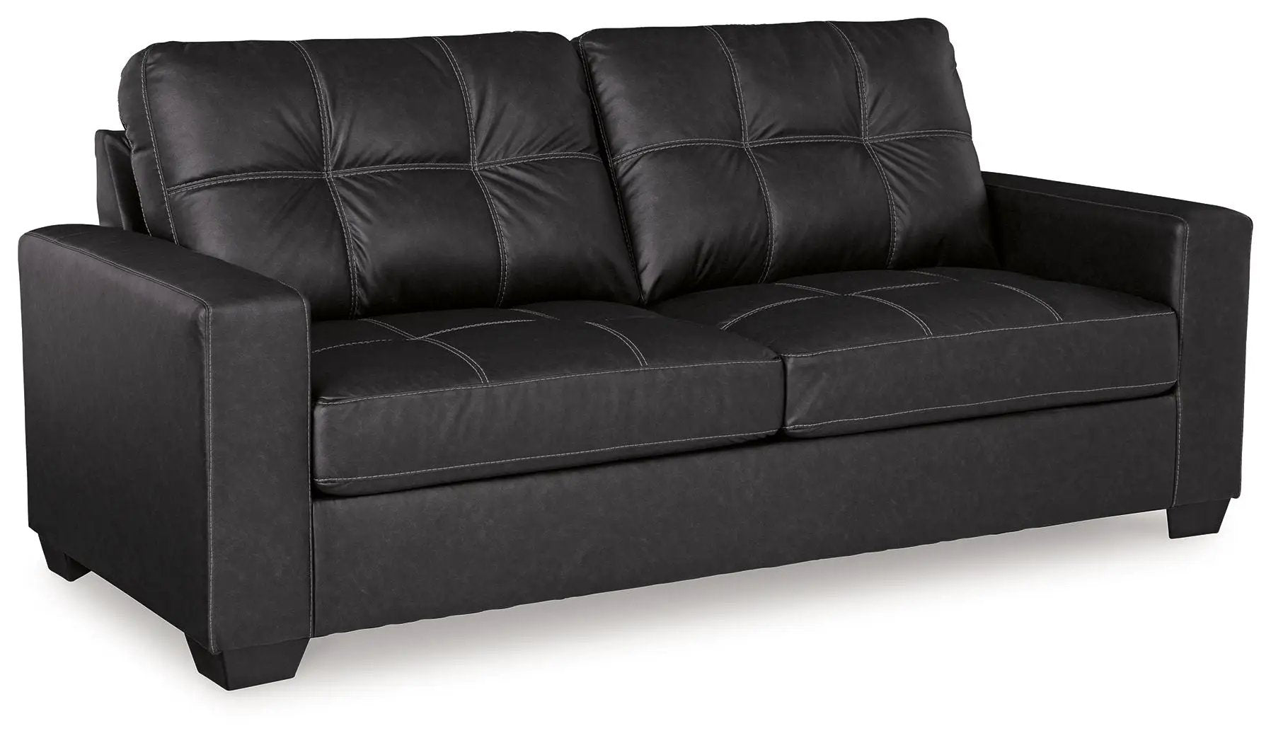 Barlin Mills sofa sleeper black faux leather with white stitching by Unique Piece Furniture on Tampa Home & Garden Store
