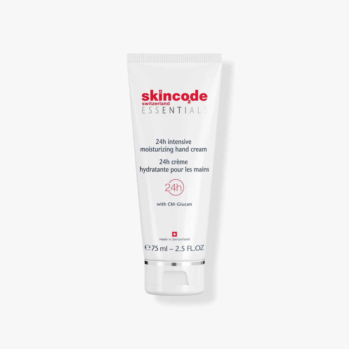 Skincode Essentials hand cream tube white with red logo, 24h moisturizing hand cream, 75 ml on Tampa Home & Garden Store