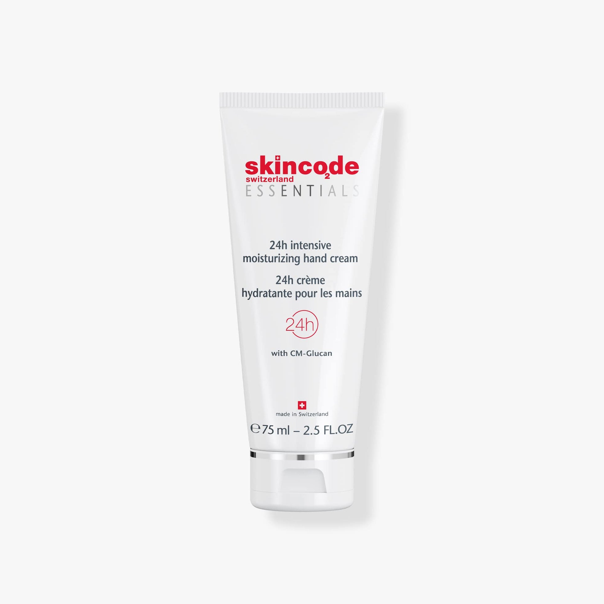 Skincode Essentials hand cream tube white with red logo, 24h moisturizing hand cream, 75 ml on Tampa Home & Garden Store